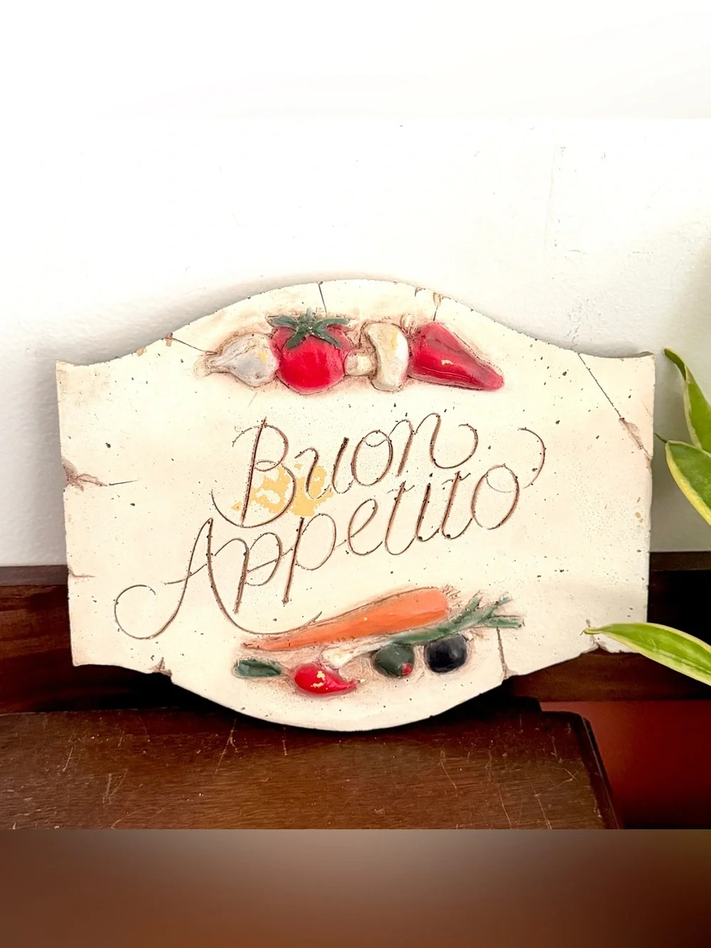90s Kitchen Wall Decor Signs Plaques Dining Room Vegetables Italy Mediterranean
